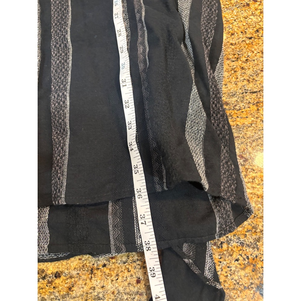 Drew Black‎ White Striped Linen Blend Tie Waist Sleeveless Midi Dress Womens M - Picture 4 of 8